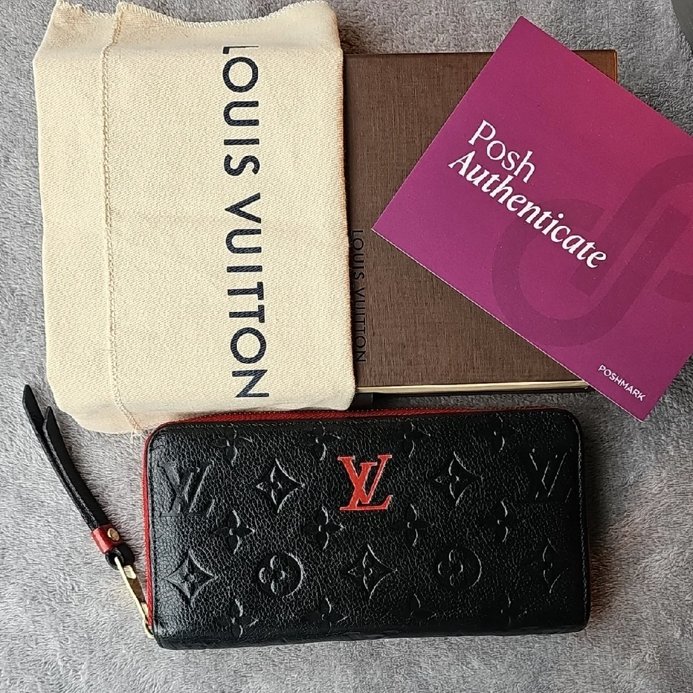 Limited Edition Louis Vuitton Black Leather Monogram Long Wallet - Picture 1 of 15
